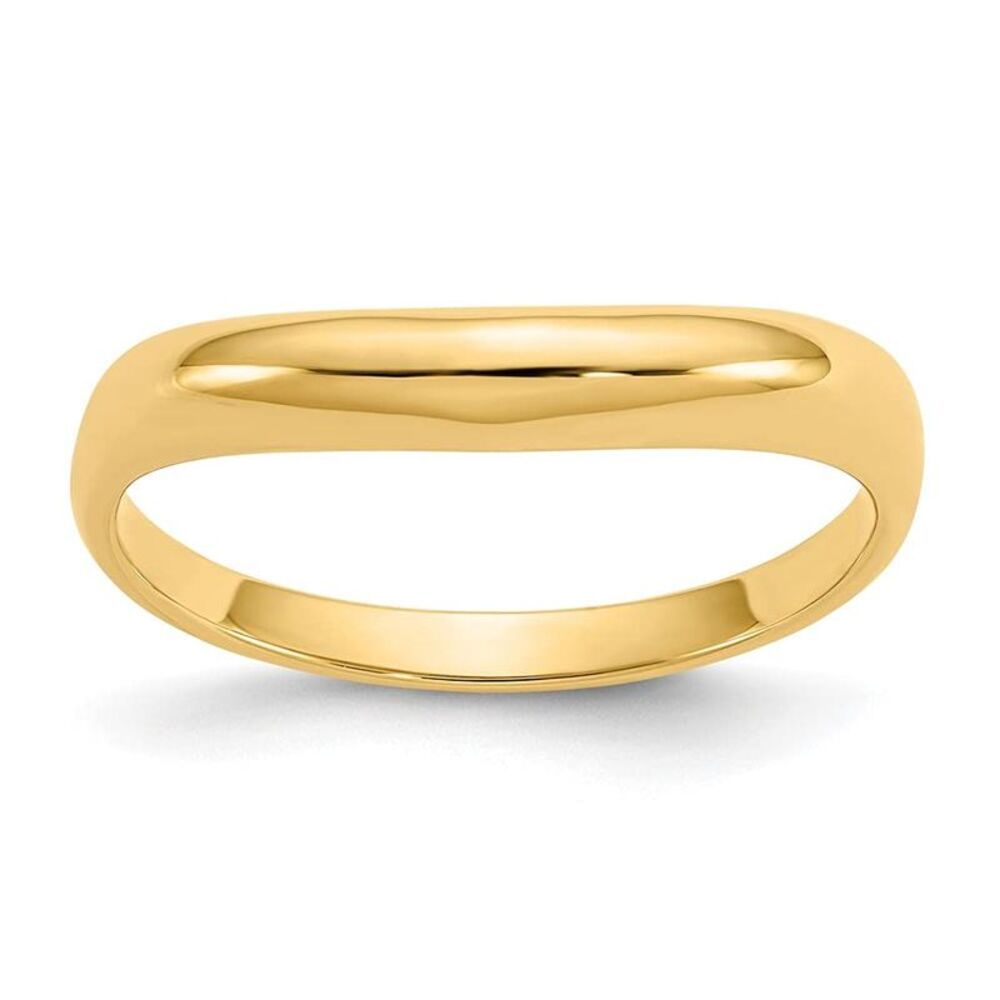 14k Yellow Gold Polished Stackable Wave Ring - image 8